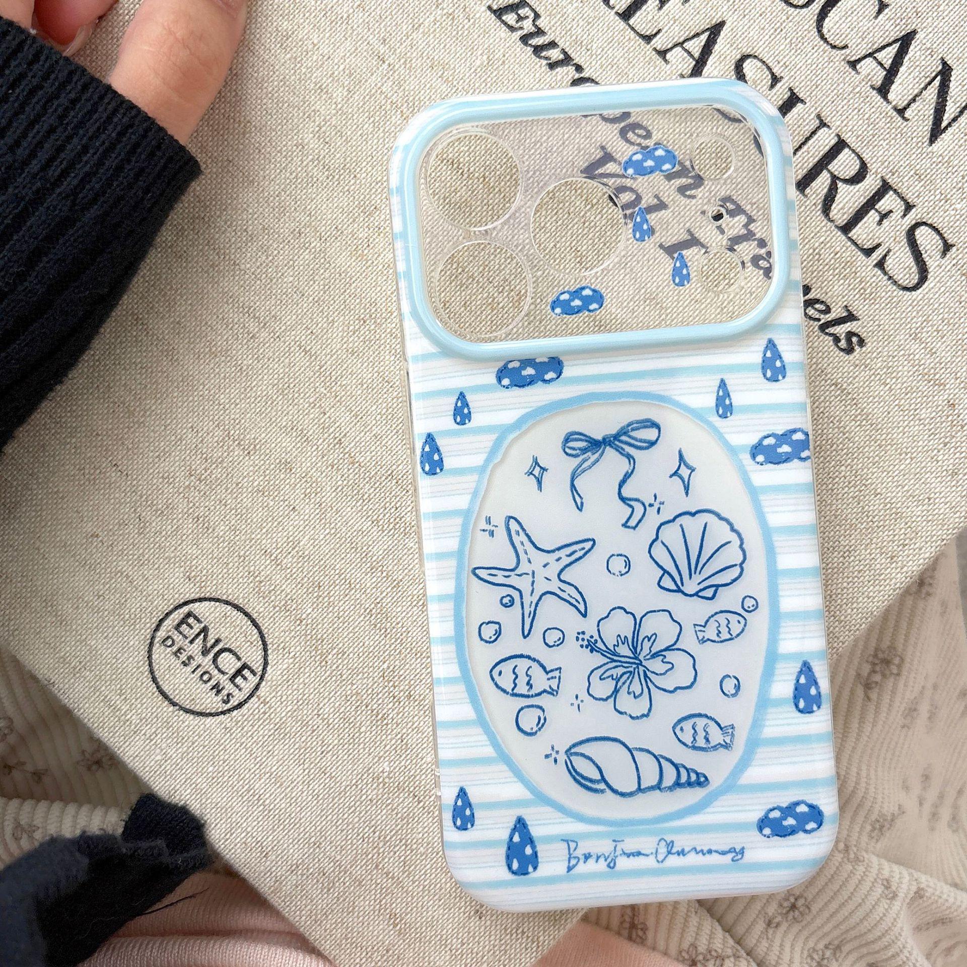 

Ins Style Starfish Graffiti Phone Case for iPhone 14/15/16ProMax/17 iPhone 16 Pro