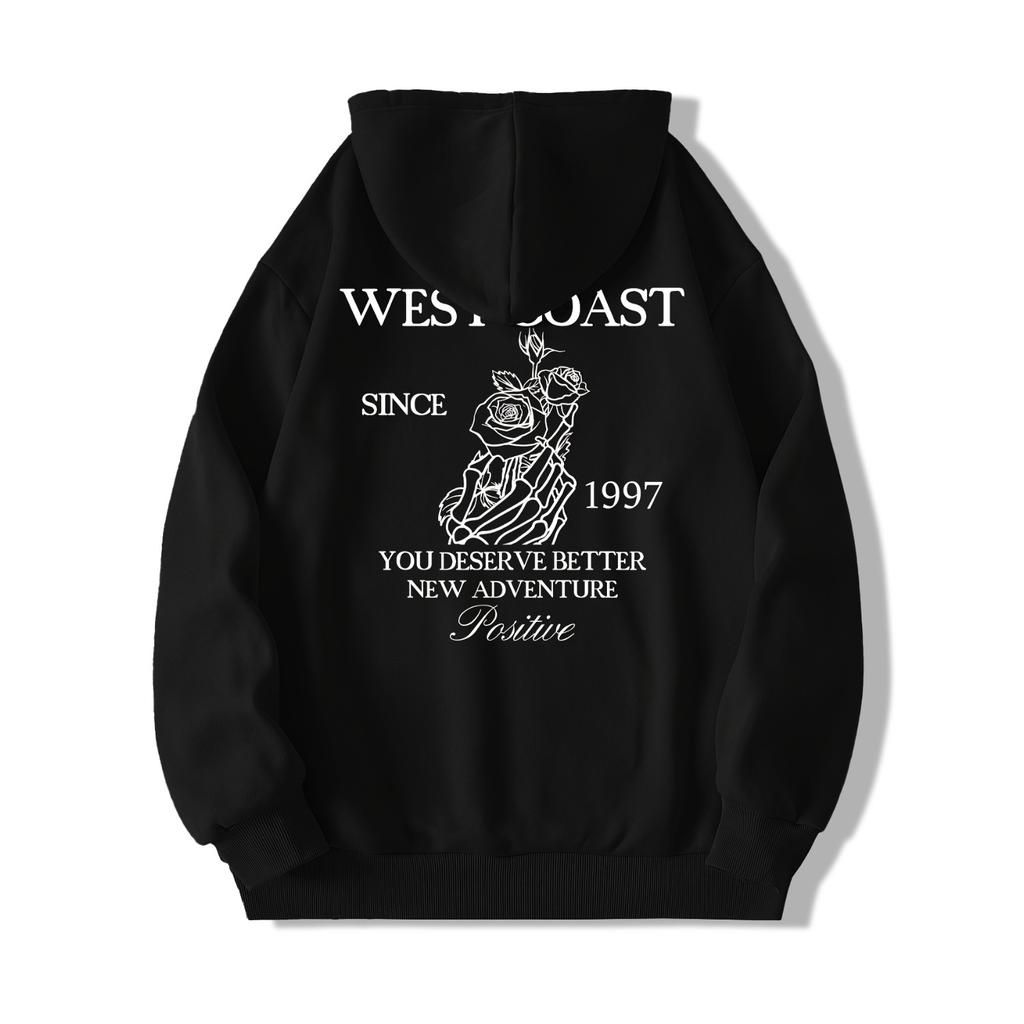 Vintage Harajuku West Coast Choppers Men Leisure Hoodie Drawstring Hood Sports Hiphop Sweatshirt Fall Winter Hoodie for Men