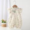 Summer New Baby Clothing Chinese Style Thin Short Sleeve Jumpsuit Cool and Breathable Baby Girl Clothing