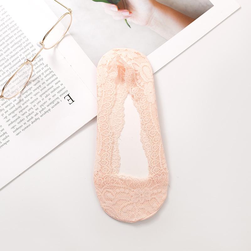 Women's Non-Slip Low Cut Ice Silk Lace Socks