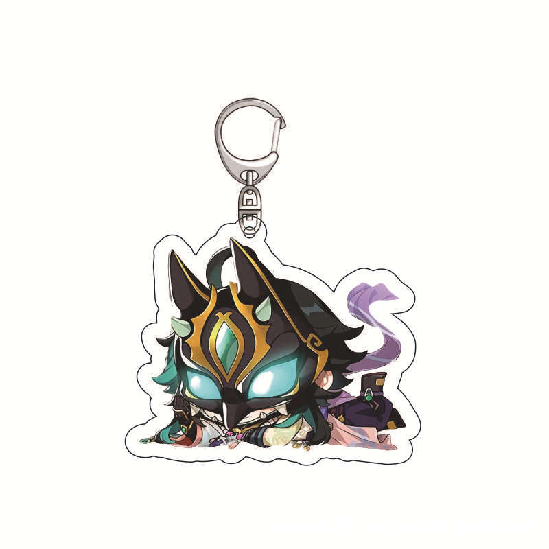 Impact Genshin Acrylic Keychain Anime Merchandise Keqing Paimon Barbara School Creative Pendant Mobile Game Accessories In Stock
