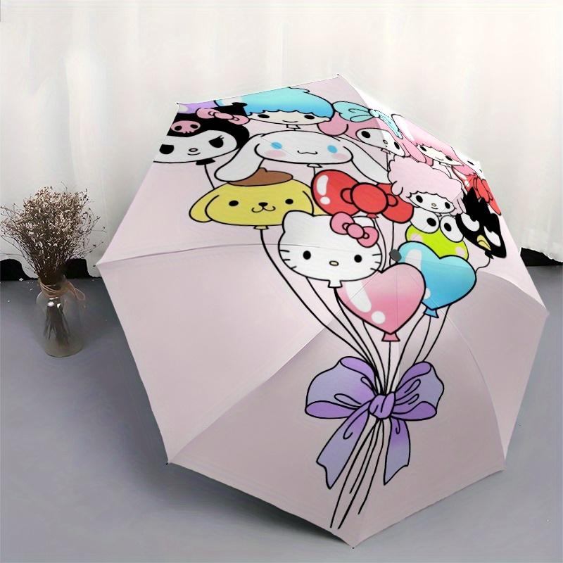 Sanrio Characters Balloon Design Automatic Open/CloseUmbrella-CuteUmbrella with Cute Design, Portable 3-Fold Compact Umbrella for Men & Women, Valenti