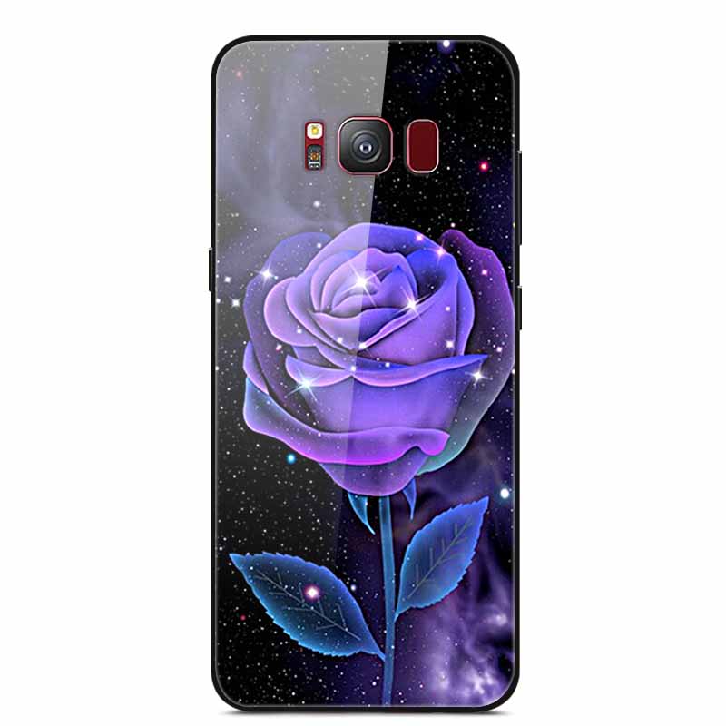 Glass Back Cover For Samsung Galaxy S8 Plus Case S 8 Plus Hard Tempered Glass Case For Samsung S8 Plus Phone Case Soft Bumper