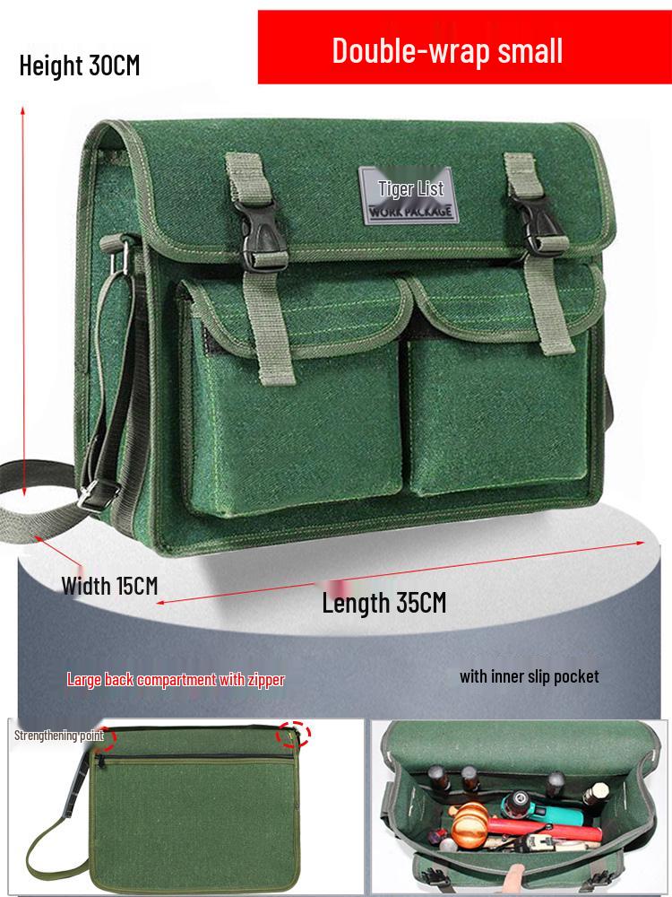 Electrician's Wear-Resistant Canvas Crossbody Tool Bag