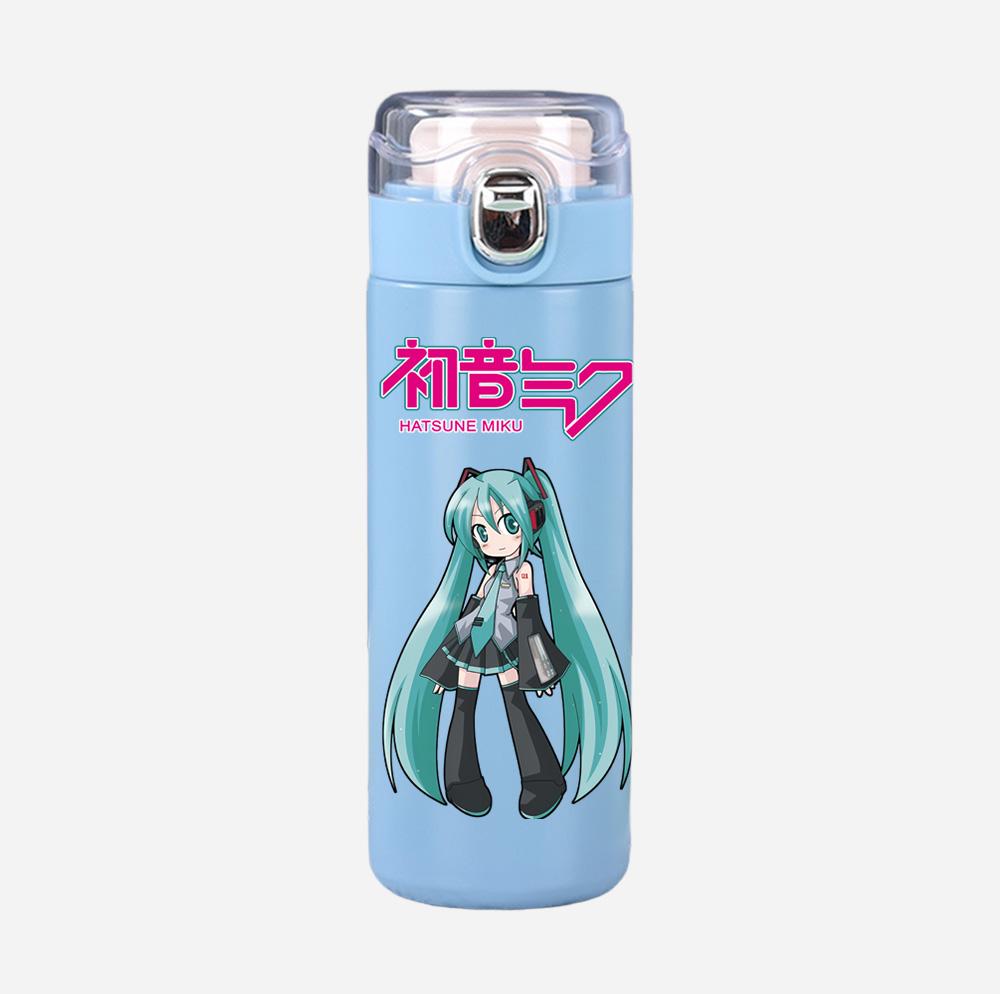 Tazza Termica Stampata Anime Hatsune Miku Portatile Acciaio Inossidabile 400ml Borraccia Anti-perdita Tazza da Campeggio Regalo