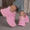 2024 Spring/Summer Women's European Thick-Soled Mesh White Dad Sneakers
