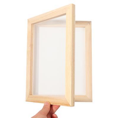 Natürliche Holzgitterform, Papierherstellungsform in mehreren Größen, Papierherstellungssieb, Bastelwerkzeug, Einzel-/Doppelpapierrahmen, Geschenk