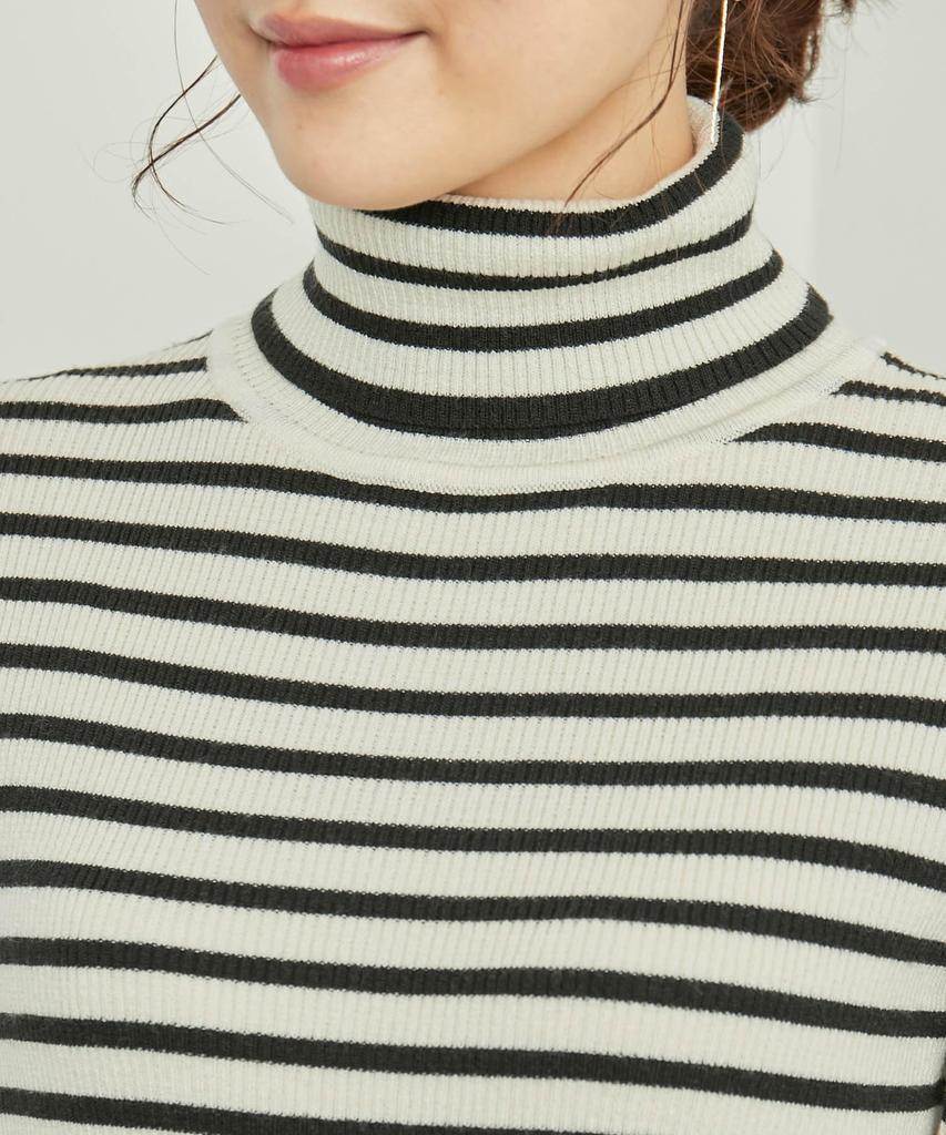 ROPE PICNIC Sweater Color Turtleneck M [New Added] [Web-Exclusive Color Beige] Anti-Pilling/Ribbed Pullover, Women's, Off-White (17)