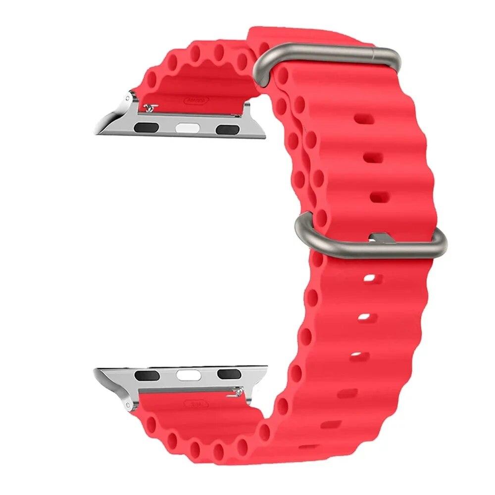 Luksusrem for Apple watch ultra band 49 mm 44 mm 45 mm 41 mm 40 mm 38 mm 44 45 mm 1:1 Originalt havbelte iWatch series 9 8 7 se bånd