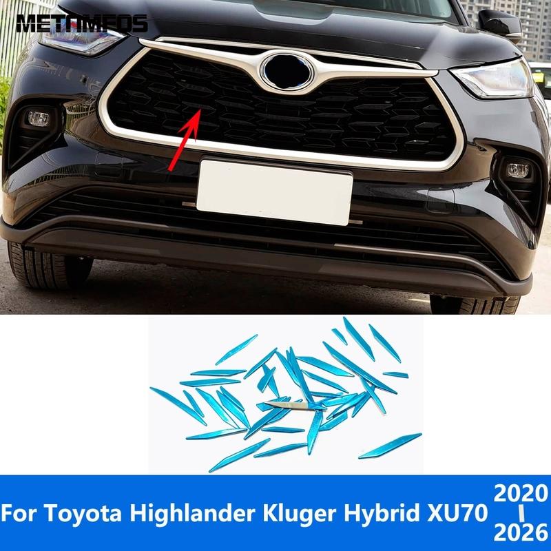 For Toyota Highlander Kluger Hybrid XU70 -2025 2026 Front Center Grille Racing Grill Molding Trim Accessories Car Styling