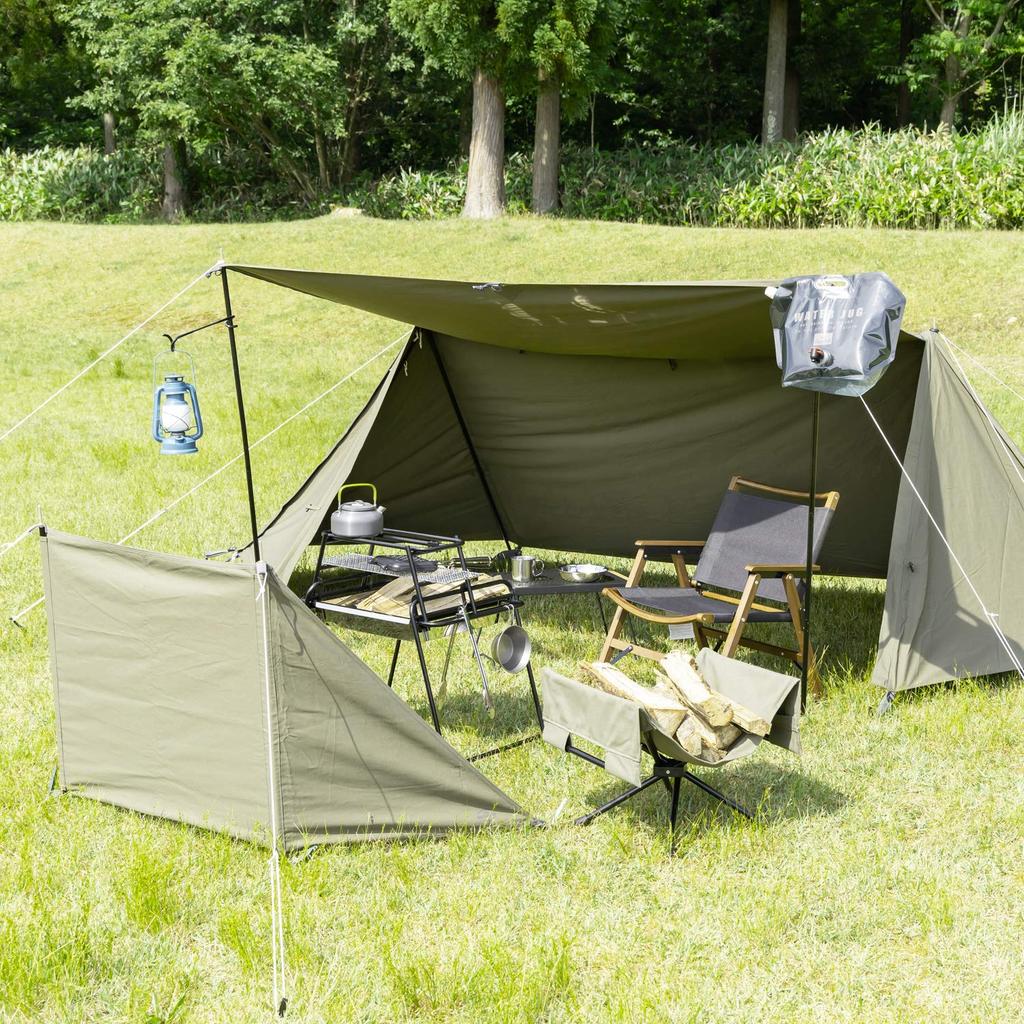 BUNDOK Firewood Carrying Stand BD-904, Perfect for Camping, Bonfires, and Firewood Storage, Compact Storage, Khaki