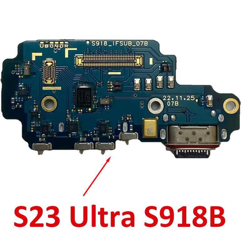Náhradní díl pro Samsung S23 Ultra S918B S918E S918U Deska USB nabíjecího portu Hlavní signálová základní deska Flex kabel LCD