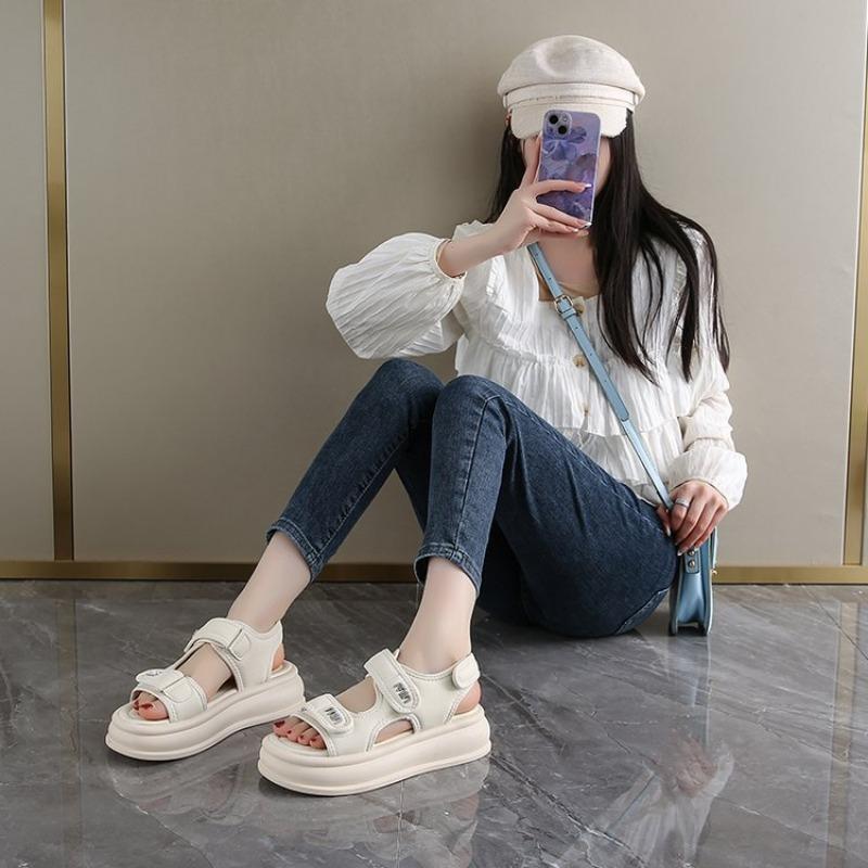 Modische Damen Römersandalen mit astronomischen optischen Schuhen, lässig und bequem, dicke Sohle zur Höhenerhöhung, Sommer, 2025