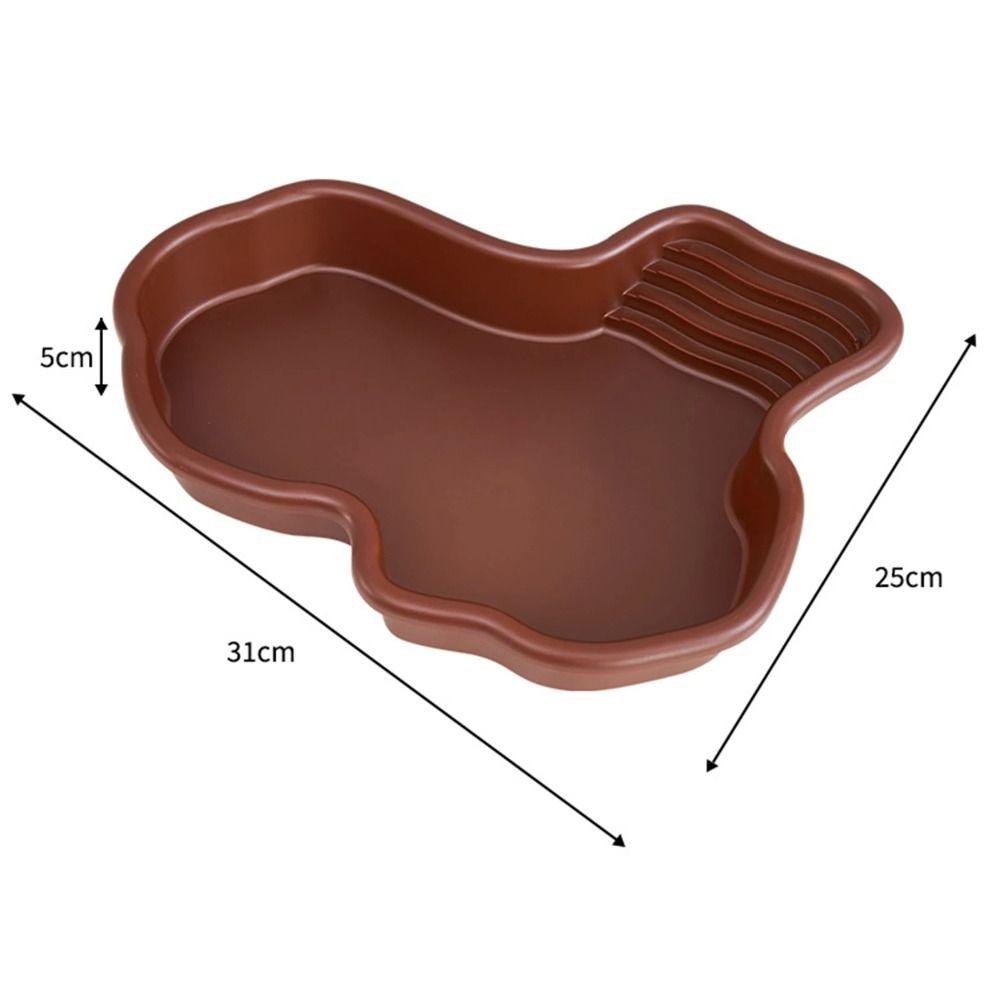 With Ramp Reptile Water Bowl Portable Tortoise Water Dish Turtle Feeding Dish  Scorpion