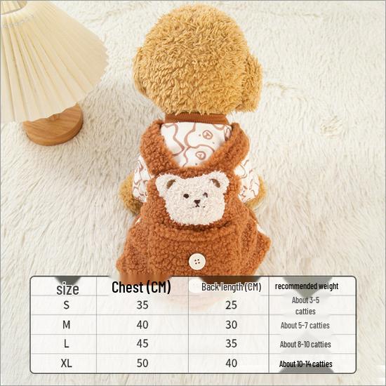 Clothes Pet Autumn Thick Velvet For Small Dogs Cats Corgi Teddy Pomeranian