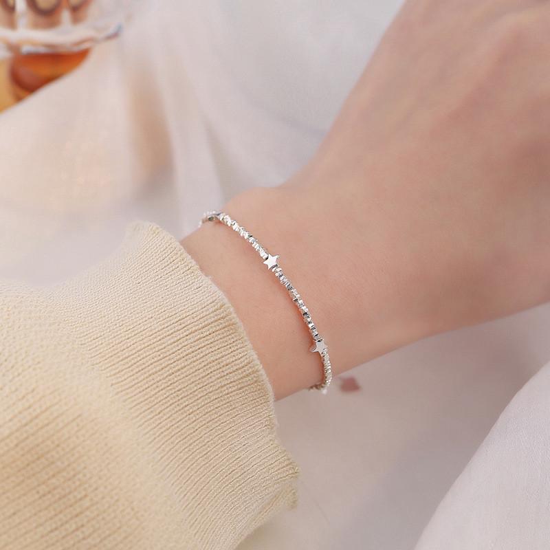 S925 Sterling Silver Star Fragment Bracelet - Light Luxury, Exquisite Design, Stackable Women’s Hand Jewelry