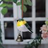 Rustic Handmade Wooden Bird Wind Chime Hanging Pendant Hand Carved Ornament Home Garden Decoration Gift