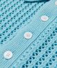 Le Mad Scallop Half-Open 4-Button Half Knit - Light Blue