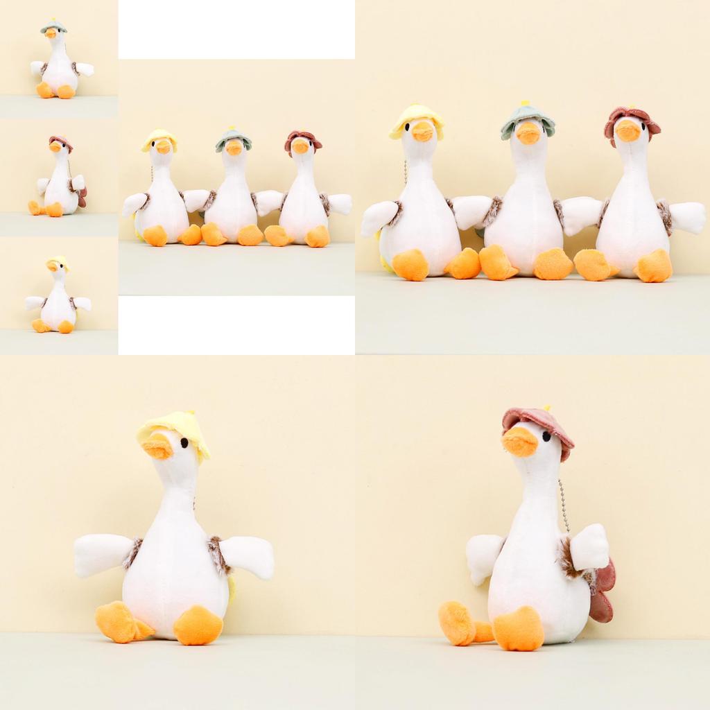 Adorable White Goose Plush Toy Keychain Cartoon Duck Doll Backpack Charm