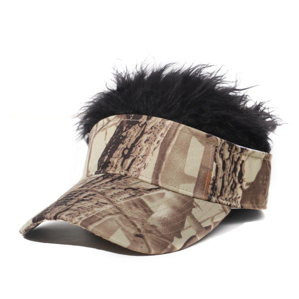 Fluffy Brown Wig Golf Baseball Cap Baseball Cap With Spiked Hairs Wig Fake Hair Hat Fun Toupee Hats