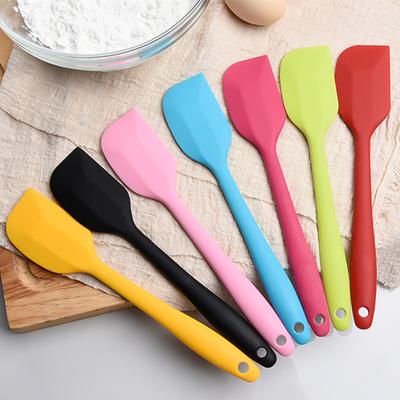 Mehrfarbiger 20,5 * 4 cm lebensmittelechter Silikon-Kuchenspatel, antihaftbeschichtet, zum Mischen von Butter, Teig, Keksen, Gebäck, Schaber, Küchen-Backwerkzeuge