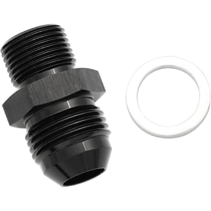 Aluminum 6AN Male Flare to 9/16-24 Male Carb Carburetor Fuel Inlet Fitting Adapter Black