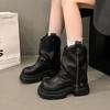 Thick-soled Martin Boots Women's 2025 Autumn and Winter New British Style Explosion Small Slim Short Boots Maillard V-mouth Boots