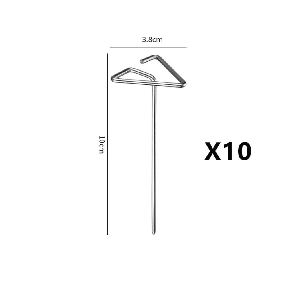 10PCS Portable Barbecue Sticks Stainless Steel Reusable Barbecue Skewers Barbecue Accessories Oven Hanging Vertical Grill
