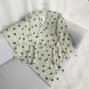 Poplin Pajamas Fashionable Stylish Internet Celebrity Retro Dots Pajamas for Women Spring and Autumn Thin Long Sleeve Ins Style Two-piece Set