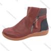 Comemore Women Leather Casual Ankle Boots for Women Autumn Winter Large Size Flat Bottom Women's Shoes Mixed Color Short Boats