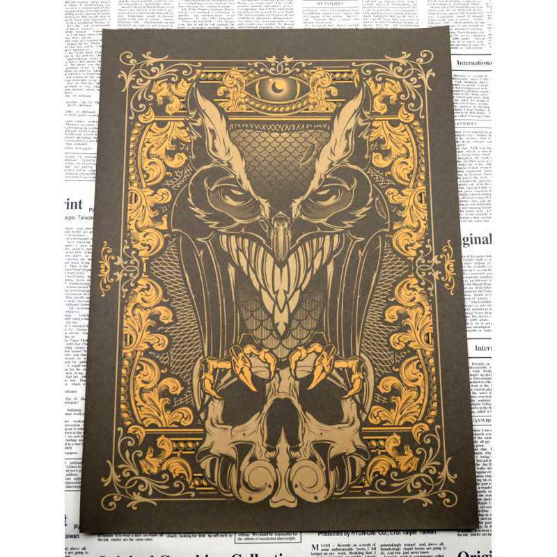 

Totem Kraft Paper Poster - Vintage Bar & Cafe Wall Art Yellow Kraft Paper (No Glue) 30X42 cm