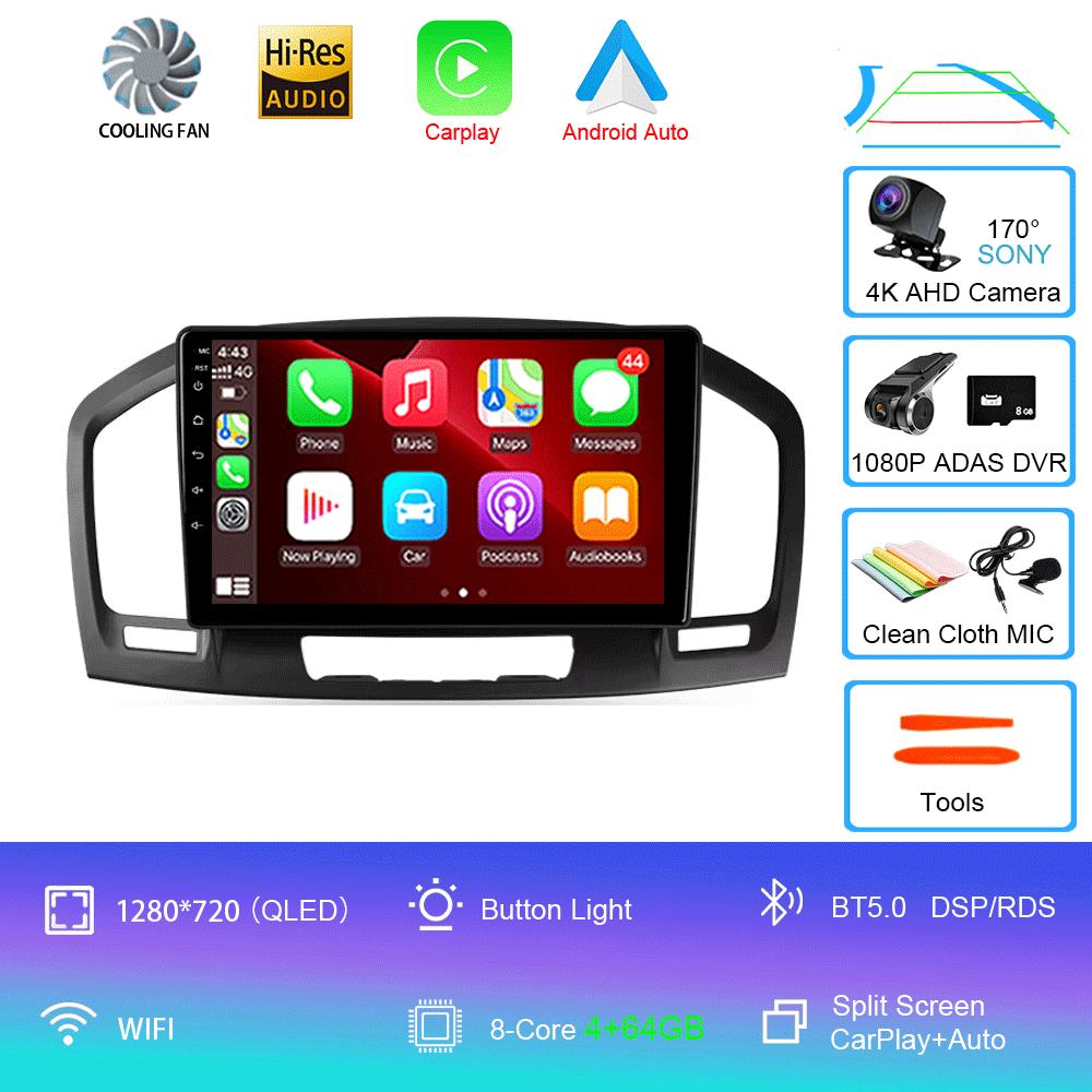 Car Radio Android 14 Carplay WIFI+4G For Buick Regal Opel Insignia 2009 2010 2011 2012 2013 Multimidia Player GPS Navi Stereo BT