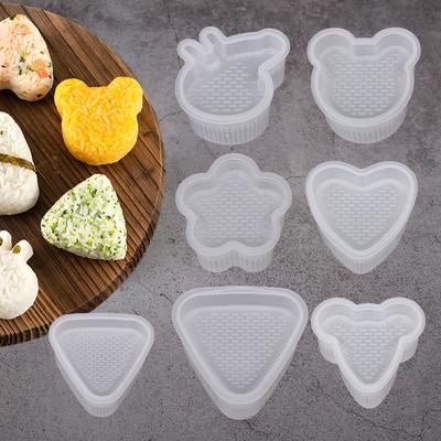 Formičky na trojúhelníkové rýžové koule ve tvaru kreslených postaviček, domácí dětské formičky na rýži bento, formičky na mořské řasy sushi