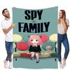 SPY × FAMILY Cartoon Character Plush Blanket - Super Soft Throw Blanket Featuring Pink Hair Girl with Cat Ears and Whimsical Gre