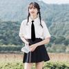 Women's White Short-Sleeve Bow Blouse - Sweet Chic JK Uniform Style