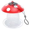 Mushroom Metal Bird Feeder Iron Cute Solar Light Outdoor Hanging Bird Feeder for Yard Garden