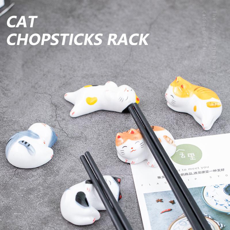 Lucky Cat Chopsticks Holder Japanese Ceramic Chopsticks Ceramic Home Decoration