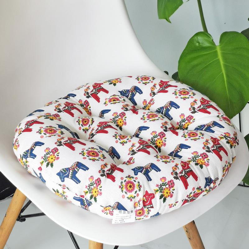 Coarse Cloth Round Style Cotton and Linen Style Seat Cushion Home Circular Cushion Japanese Style Futon Cushion Decoration