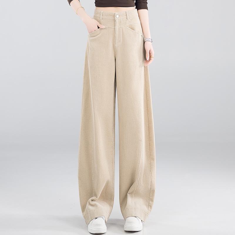 Pantaloni da Donna a Vita Alta Sottolineanti in Velluto a Coste - Moda Primavera Inizio 2026