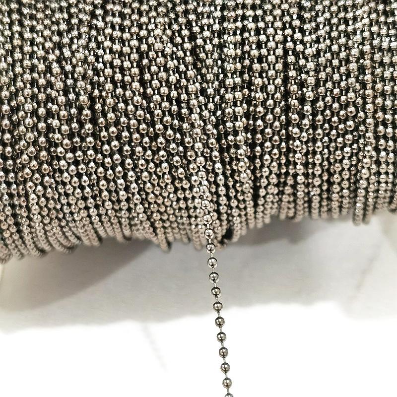 No Fade 2meters 1/1.2/1.5mm Beaded Ball Chain Copper Chains for DIY Bracelet Necklace Jewelry Making Components Supplies