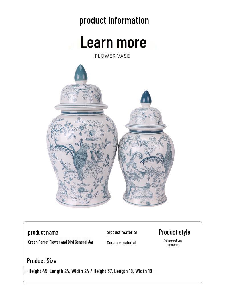 Jingdezhen Blue and White Porcelain Decorative Ceramic Jar for Home Entrance