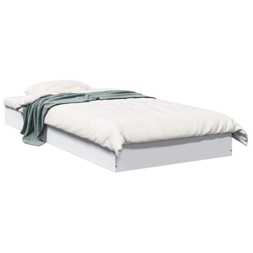 Floor Bed Frame White 80 x 200 cm Engineered Wood