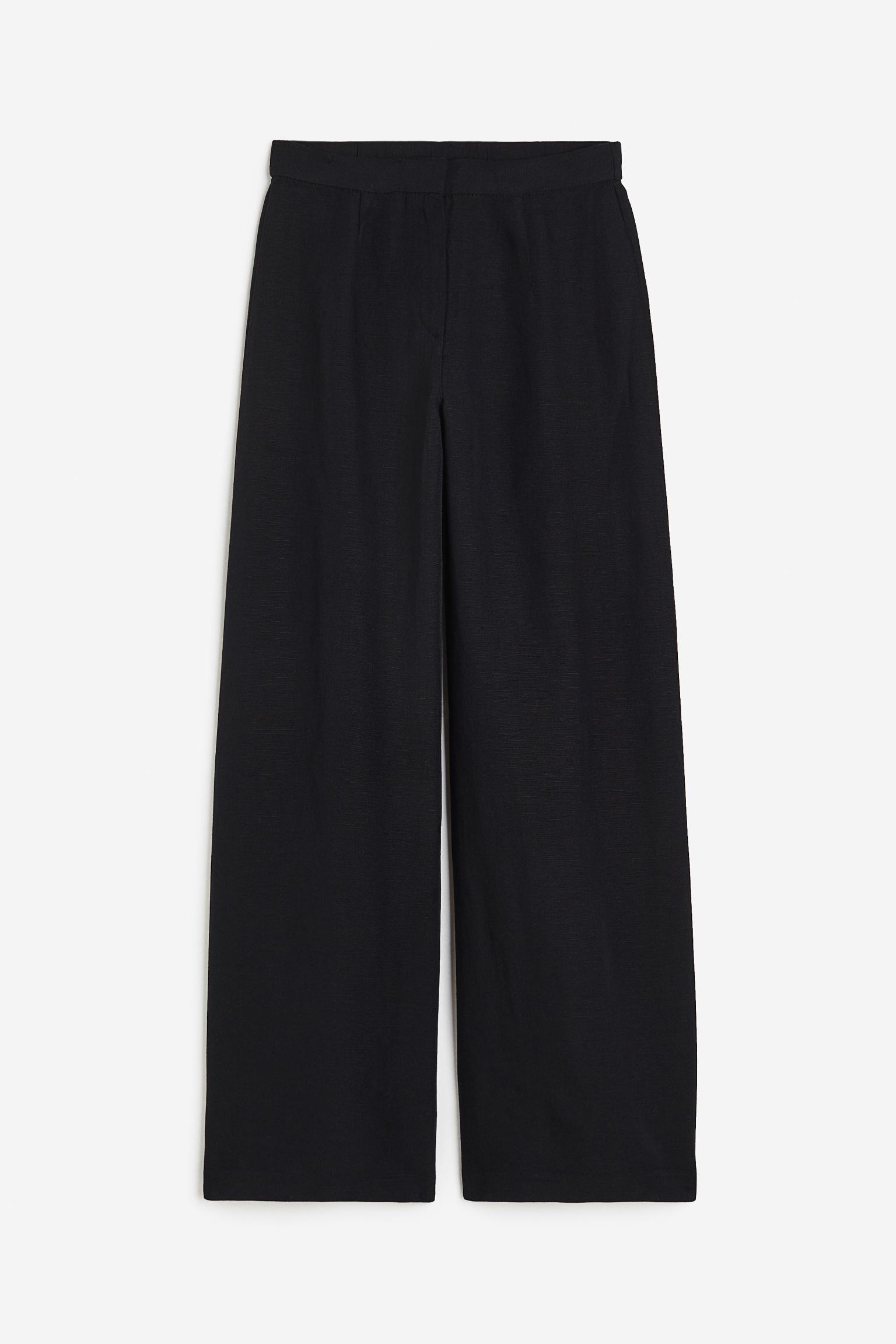 

Wide linen-blend trousers