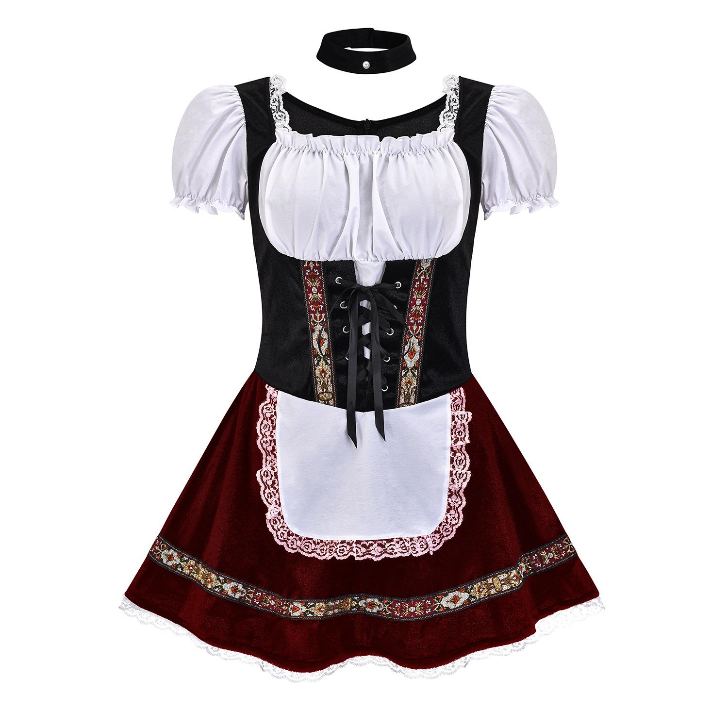 Hot Sexy Oktoberfest German Beer Wench Costume for Ladies Plus Size Fancy Dress Festival Maid Character S/M