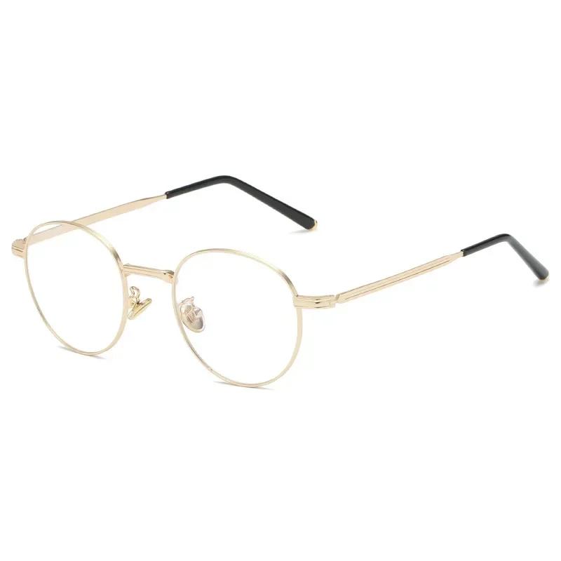 Metal Frame Glasses Round Anti Blue Light Eyewear Women Men Classic Trend Transparent Computer Reading Eyeglasses for Unisex