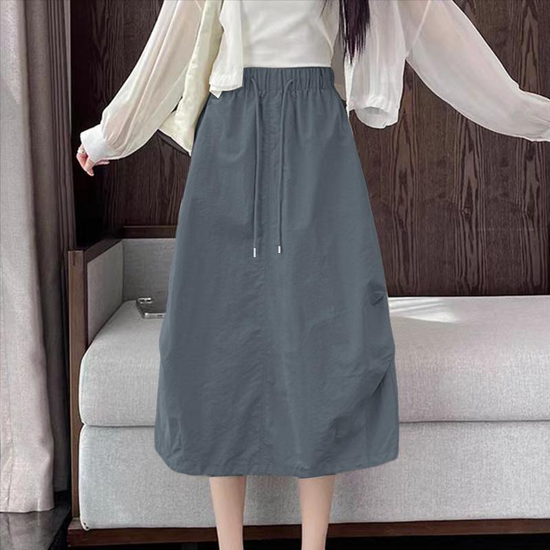 

ZANZEA Женские повседневные свободные летние юбки с эластичной резинкой на талии 5XL темно-серого