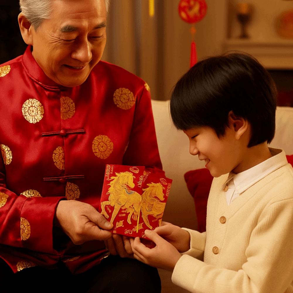 6Pcs/Set Traditional Horse Year Money Envelope Paper Lucky Red Pocket  Birthday Gift