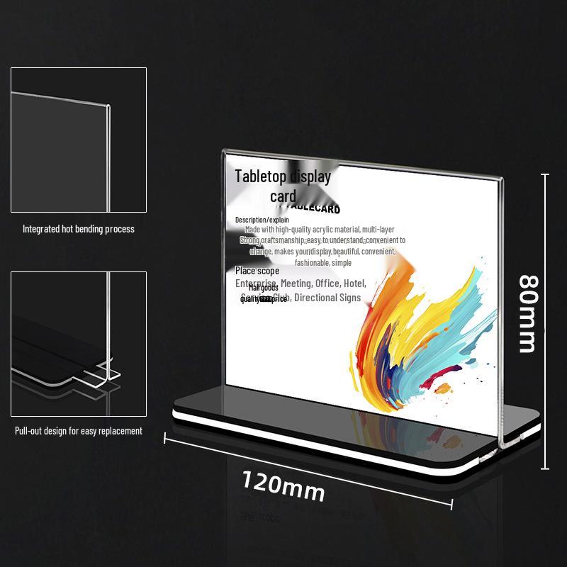Acrylic Double-Sided A4 Display Stand with Black Base: Price, Promotion, or QR Code Holder