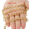 1Meter 1mm-7.5mm No Fade Gold Chain Stainless Steel Curb Chains for Jewelry Making DIY Bracelet Necklace Thick Chain Components