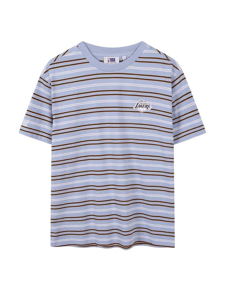 Enbiei Multi-Stripe Short Sleeve T-Shirt Blue